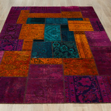 Jamaspa Patchwork Hand-Knotted Wool Persian Rug