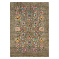 Brown Hand-Knotted Wool Kilim Rug