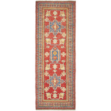 Kazak Hand-Knotted Wool Runner