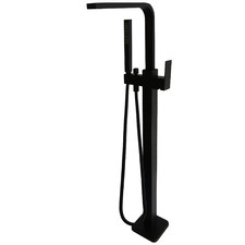 104cm Matte Black Freestanding Bath Spout & Hand-Held Shower Set