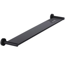 Round 645mm Matte Black Bathroom Shelf
