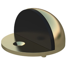 Round Half-Moon Brass & Rubber Door Stop