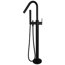 Floor Mounted Paddle Bath Mixer with Hand-Held Shower