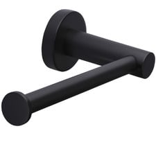Round Matte Black Brass Toilet Roll Holder