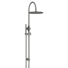 Round Gooseneck 300mm Twin Shower with single function hand shower