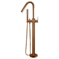 Floor Mounted Paddle Bath Mixer with Hand-Held Shower