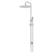 Round 300mm Twin Shower With Single Function Hand Shower & Square Gooseneck