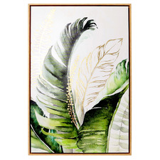 Greenery Right Palms Framed Canvas Wall Art
