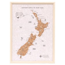 Caravan New Zealand Travel Map Pin Board