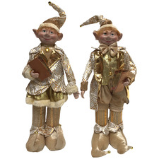 2 Piece Musical Standing Elf Christmas Decoration Set