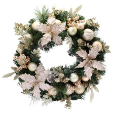 55cm Poinsettia Christmas Wreath