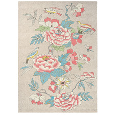 Coral Paeonia Hand-Tufted Rug