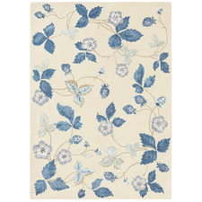 Cream Wild Strawberry Hand-Tufted Rug