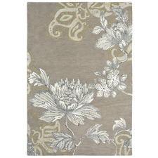 Grey Floral Fabled Hand-Tufted Rug