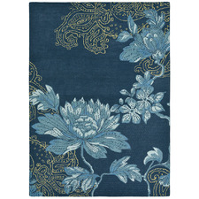 Navy Floral Fabled Hand-Tufted Rug