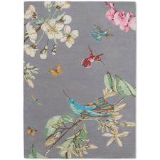 Grey Hummingbird Hand-Tufted Indoor/Outdoor Rug