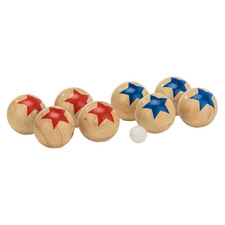 Kids' Red & Blue Deluxe Wooden Bocce Balls Set