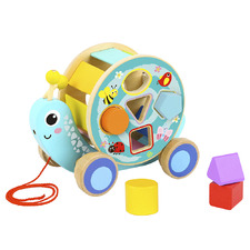 Tooky Toy Pull Along Snail with Blocks