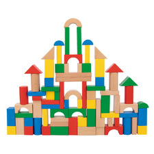 Tooky Toy 100 Piece Wooden Block Set