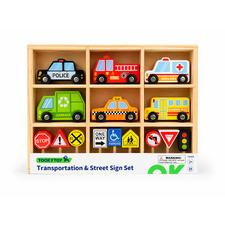 Kids' Transportation & Street Sign Set