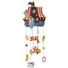 43cm Long Pirate Wooden Mobile