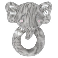 Eli The Elephant Knitted Cotton Rattle