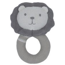 Austin The Lion Knitted Cotton Rattle