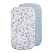 Living Textiles 2 Piece Wild Safari Organic Cotton Fitted Sheet Set