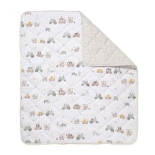 Living Textiles Tractor Ride Reversible Organic Cotton Cot Comforter