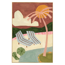Bright Poolside Paradise Canvas Wall Art