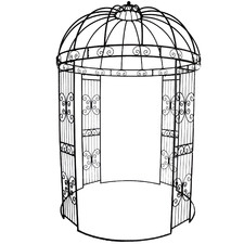 Dark Brown Metal Garden Gazebo