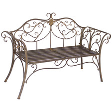 Brown Verona Steel Garden Bench