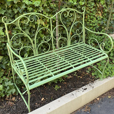 Green Adele Steel Garden Bench