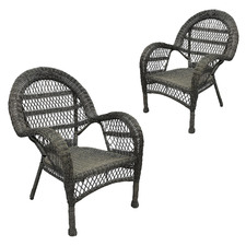 Ezrah PE Wicker Outdoor Armchairs (Set of 2)