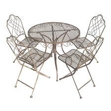 4 Seater Distressed Alyana Steel Outdoor Bistro Set