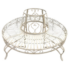 Dalby Antique Cream Tree Surround Bench