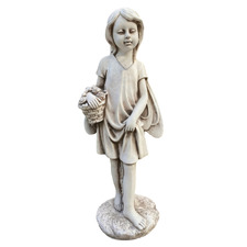 Eden Girl with Flower Basket Fibrestone Garden Statue
