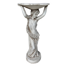 Azuriel Fibrestone Bird Bath & Feeder Statue