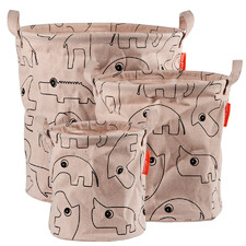 3 Piece Deer Friends Fabric Storage Basket Set