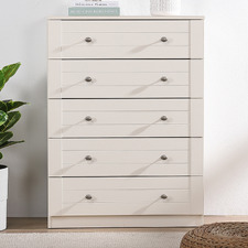 White Denver 5 Drawer Chest