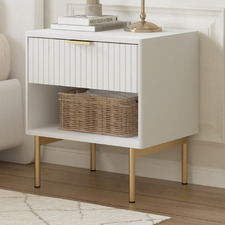 Lilah 1 Drawer Ribbed Bedside Table