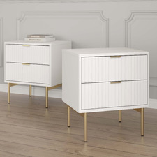Lilah Ribbed Bedside Tables (Set of 2)