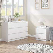 2 Piece Alliona 6 Drawer Chest & Bedside Table Set