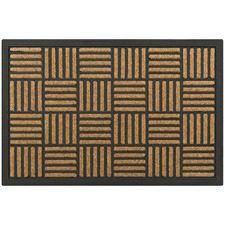Checks Faux Coir Doormat