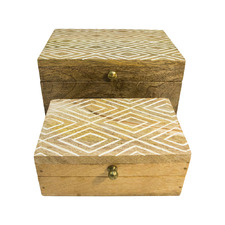 2 Piece Diamond Design Storage Box Set (Set of 2)