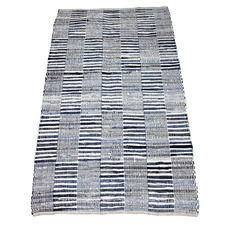 Blue Striped Woven Rug