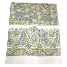 Yellow & Grey Hand Block Printed Cotton Tablecloth