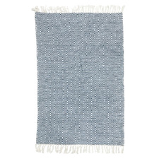 Blue Penny Flat Woven Cotton Kilim Rug