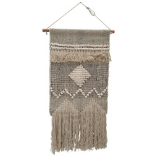 Brown Fringed Cotton Wall Hanging