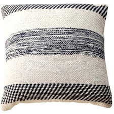 Cream & Black Striped Cotton Cushion